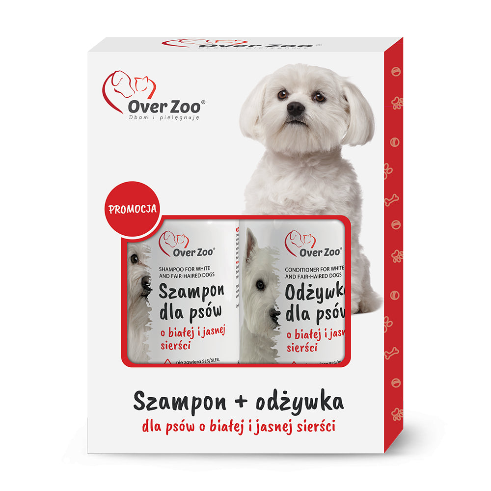 Zestaw Over Zoo Biała Sierść Szampon 250 ml + Odżywka 240 ml
