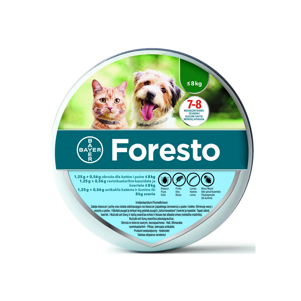 Bayer Foresto Obroża dla Psa i Kota do 8 kg