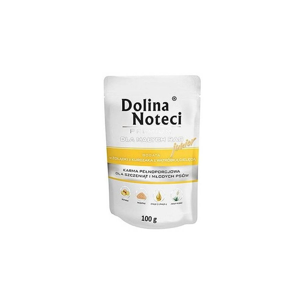 Dolina Noteci Premium Żołądki z Kurczaka z Wątróbką Cielęcą Junior Małe Rasy 100 g