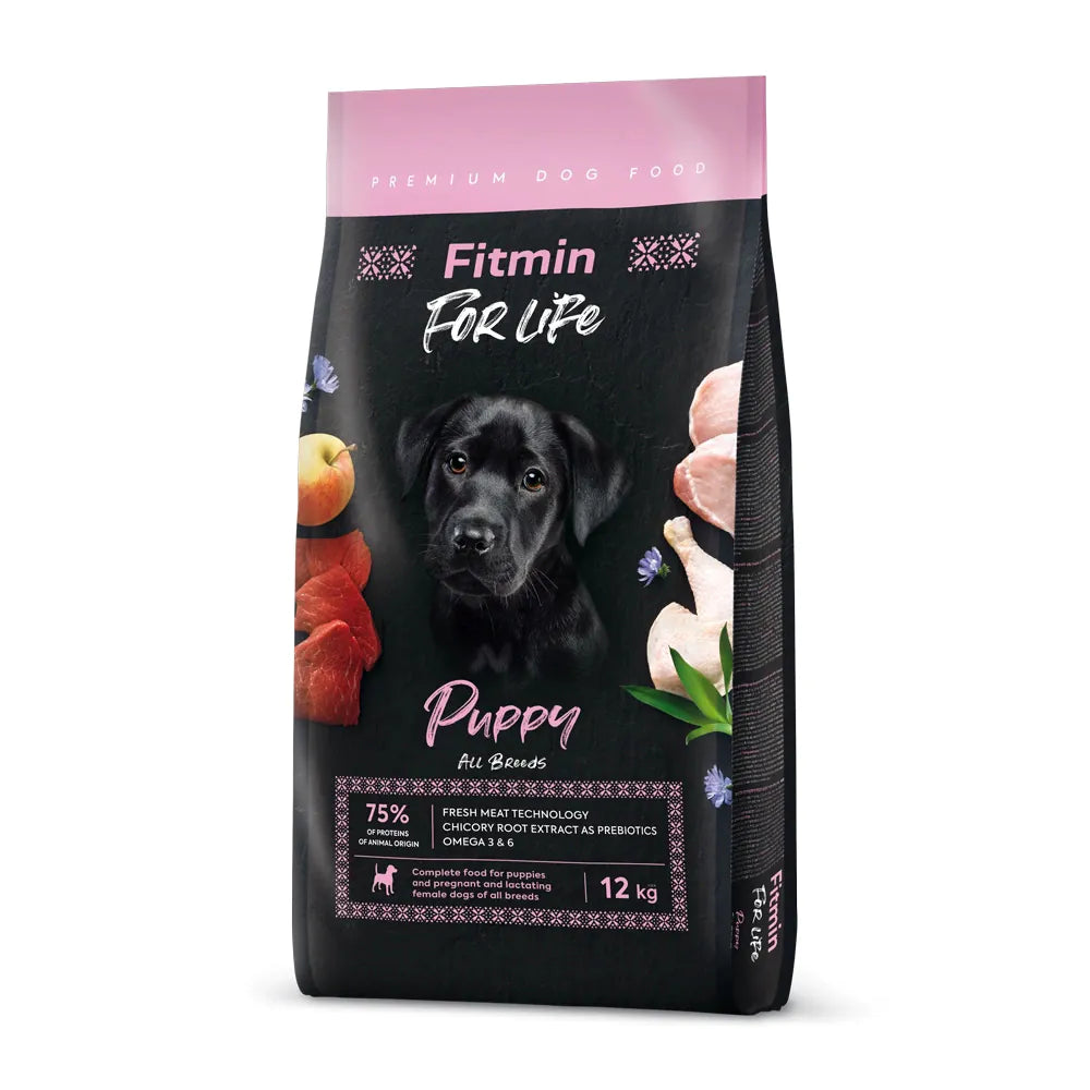 Fitmin Dog For Life Puppy Karma Dla Szczeniąt Wszystkich Ras Oraz Ciężarnych i Karmiących Suk 12 kg