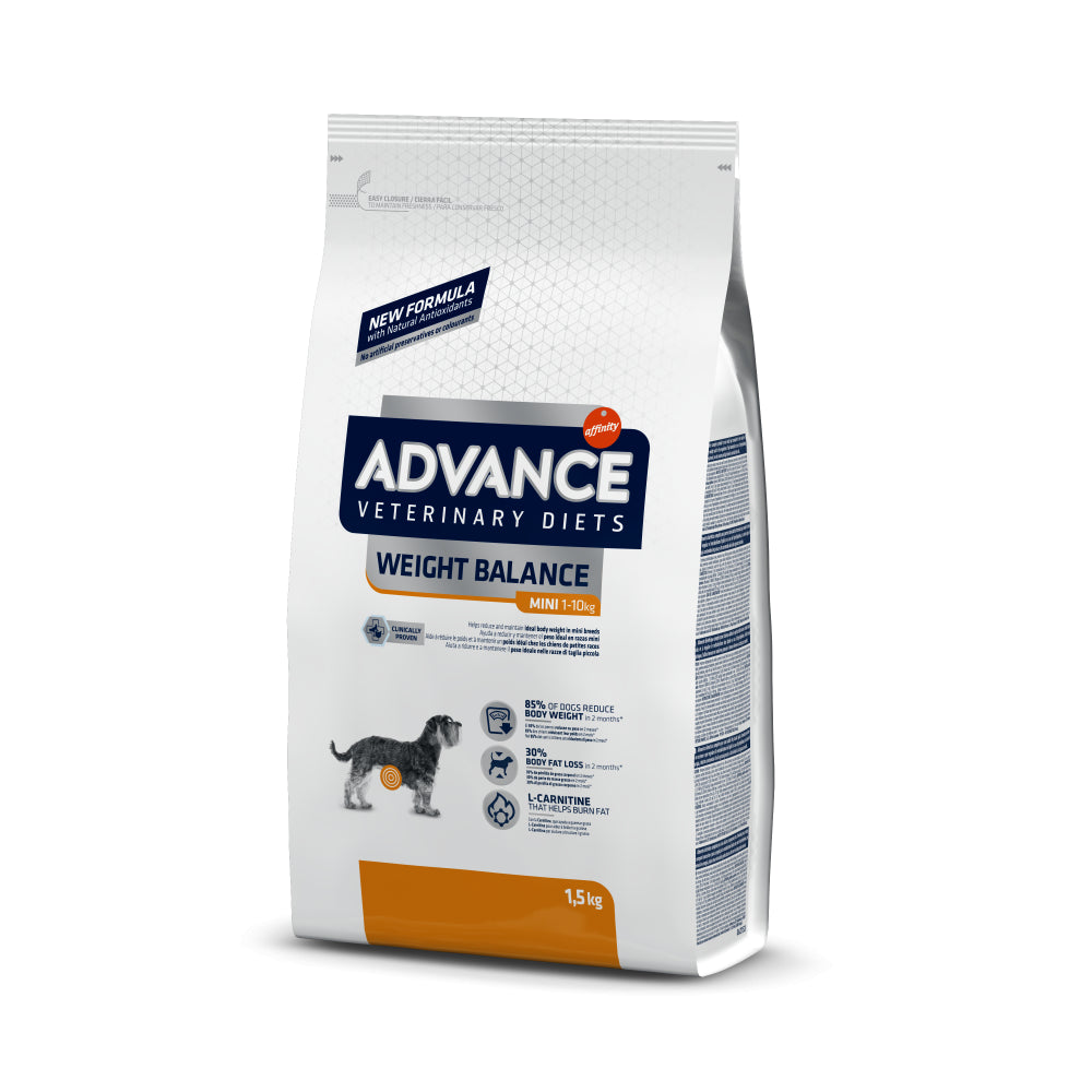 Advance Diet Weight Balance Mini Dietetyczna Sucha Karma Dla Psów Ras Małych Redukująca Masę Ciała 1,5 kg
