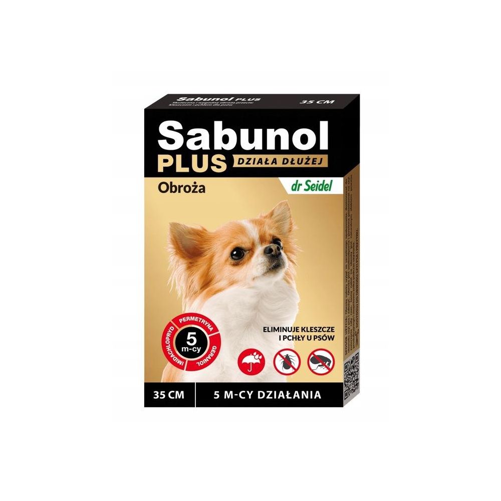 Sabunol Plus Obroża dla Psa Przeciw Pchłom i Kleszczom 35 cm - Działanie do 5 miesięcy