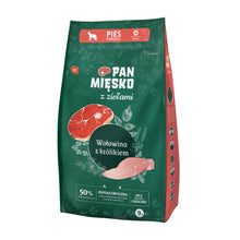 Pan Mięsko Sucha Karma Dla Dorosłych Psów z Ziołami Wołowina z Królikiem Rozmiar M 9 kg