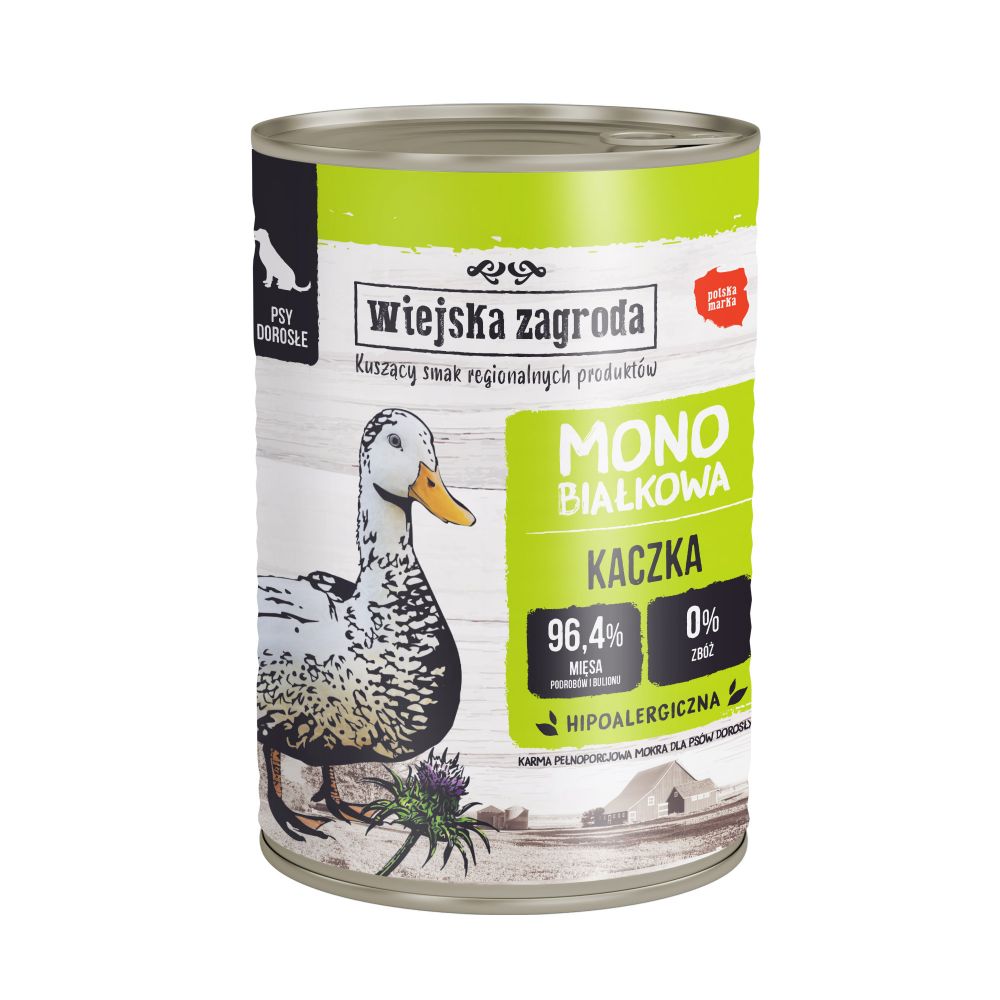 Wiejska Zagroda Monoproteinowa Mokra Karma Dla Dorosłych Psów Kaczka 400 g