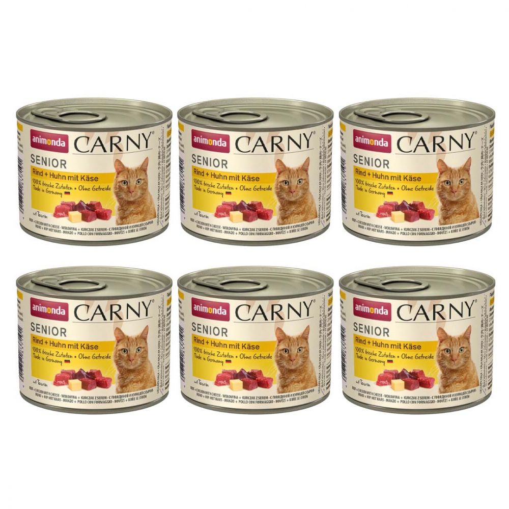 Pakiet Animonda Carny Wołowina, Kurczak z Serem Senior 6 x 200 g
