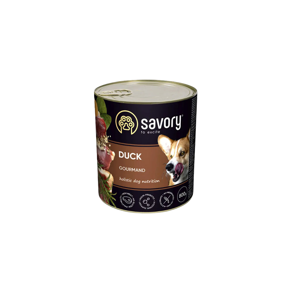 Savory Dog Adult Mono Duck Karma Mokra Monoproteinowa Dla Dorosłych Psów Wszystkich Ras z Kaczką 800 g