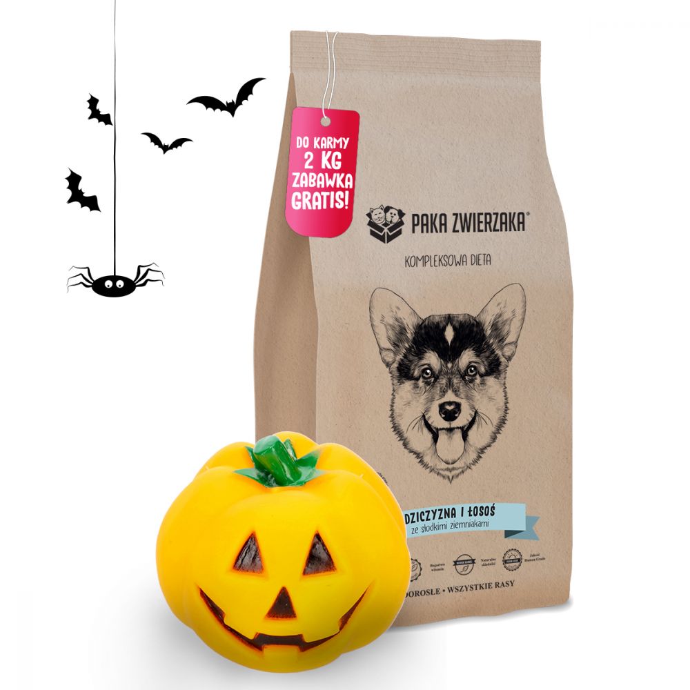 Pakiet Paka Zwierzaka Bezzbożowa Karma Dla Psa Dziczyzna Łosoś 2 kg + Zabawka GRATIS!