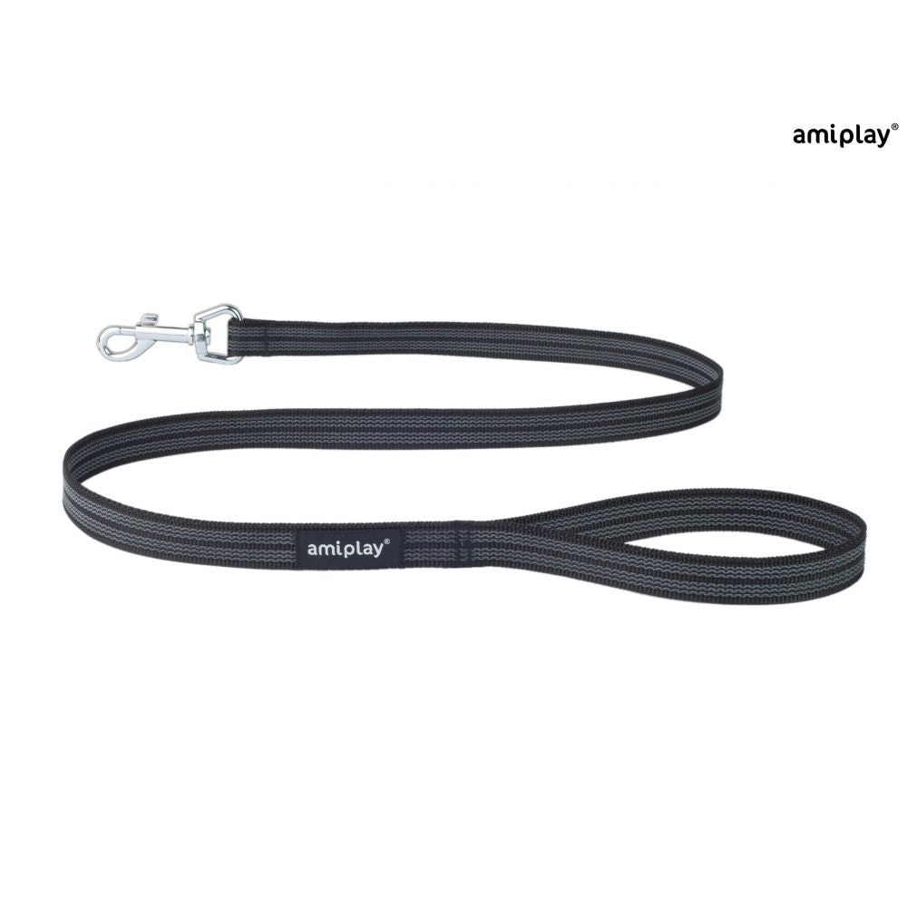 Amiplay Smycz Rubber Czarna 120 cm Rozmiar S - M