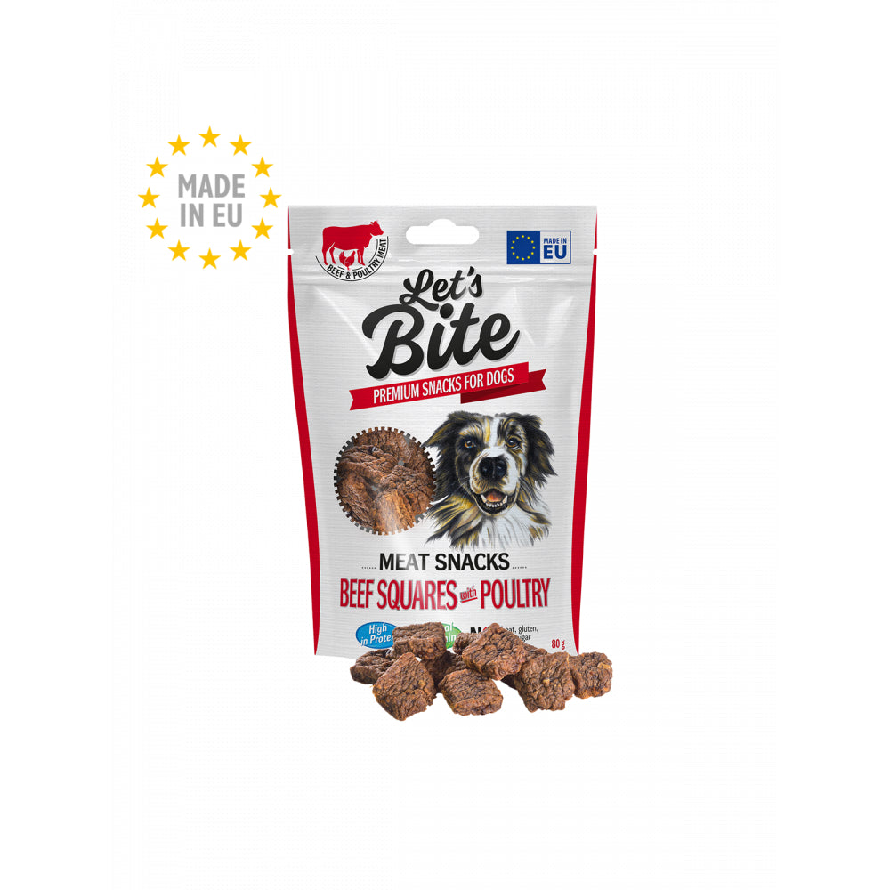 Brit Lets Bite Meat Snacks Beef Squares Poultry Przekąski Mięsne Dla Psa 80 g