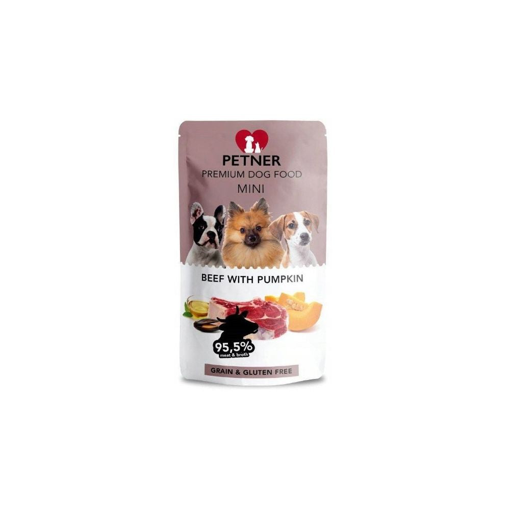 Petner Mini Karma Dla Dorosłych Psów Wołowina z Dynią 150 g