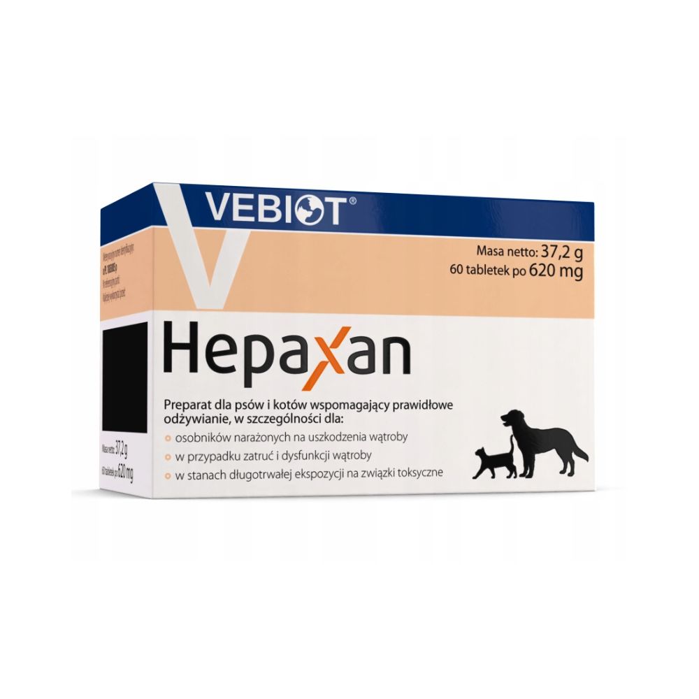 Vebiot Hepaxan Dog Preparat Dla Psów Regenerujący Wątrobę 60 Tabletek