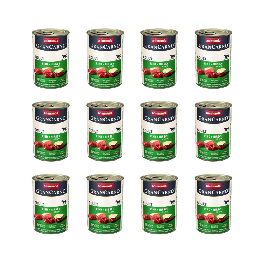 Pakiet Animonda GranCarno Original Wołowina, Jeleń, Jabłko 12 x 400 g