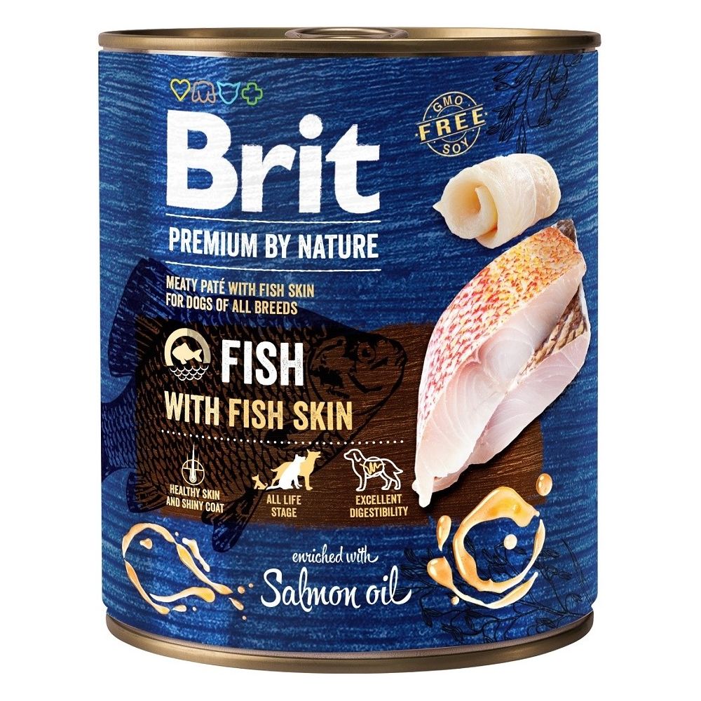 Brit Premium By Nature Fish With Fish Skin Ryba I Rybia Skóra Mokra Karma Dla Psów 800 g