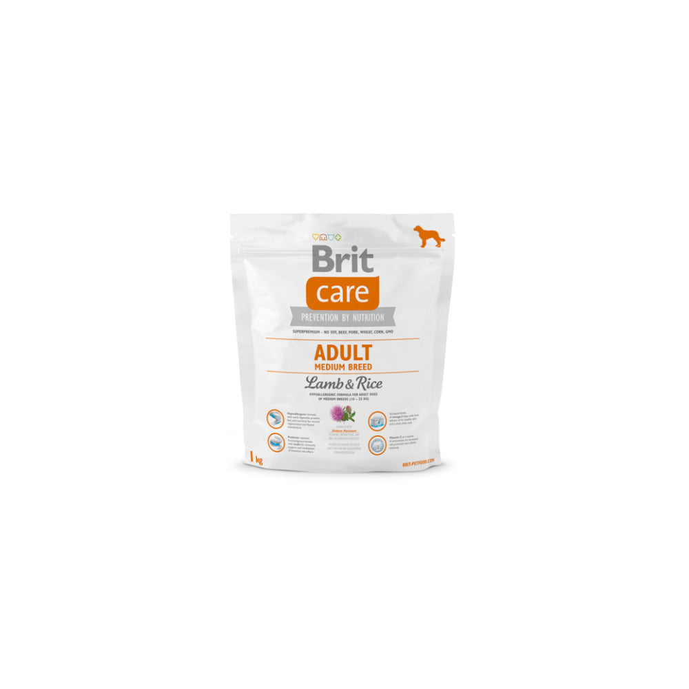 Brit Care Lamb & Rice Jagnięcina & Ryż Adult Medium Breed Karma Dla Dorosłych Psów Średnich Ras 1 kg