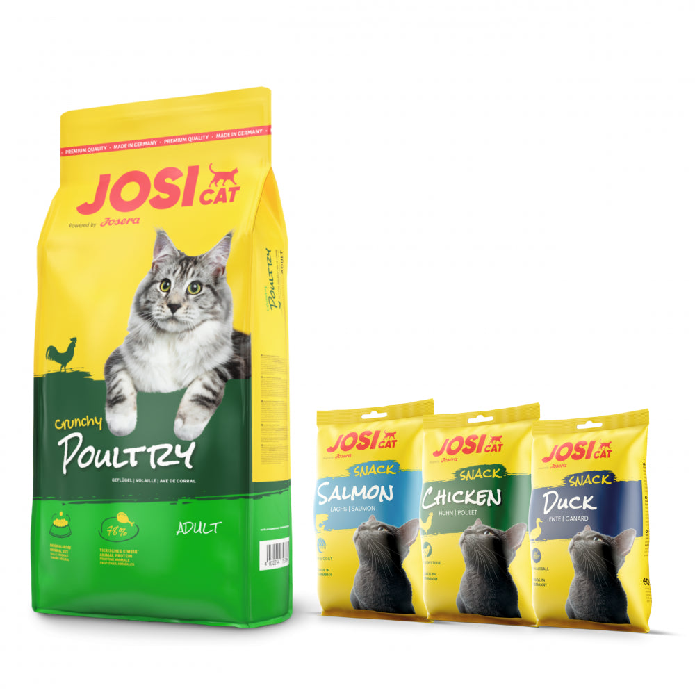 Josera Josicat Crunchy Poultry Drób 10 kg + 3 x JosiCat Snack GRATIS!