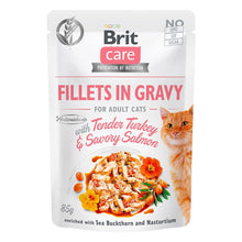 Brit Care Cat Fillets in Gravy Tender Turkey & Savory Salmon & Fileciki z Indyka i Łososia w Sosie Mokra Karma Dla Kotów 85 g