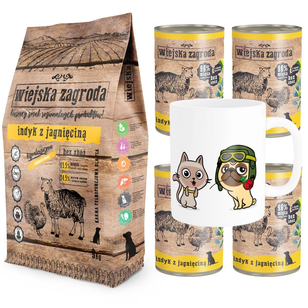 Pakiet Wiejska Zagroda Indyk z Jagnięciną 9 kg + 5 GRATISÓW