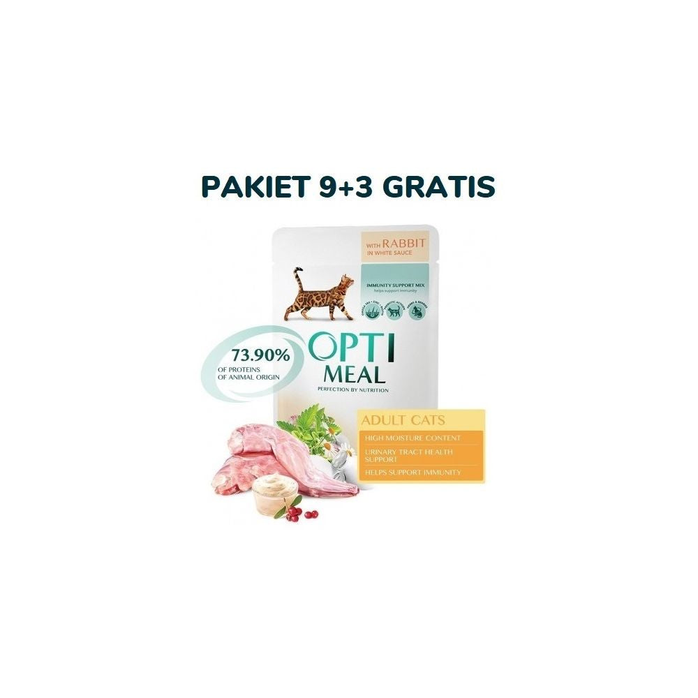Optimeal Z Królikiem W Białym Sosie Dla Kota 9 + 3 GRATIS