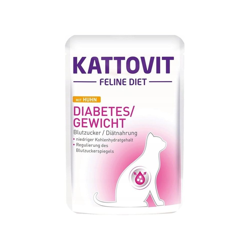 KATTOVIT Diabetes kurczak 85g dla kotów z cukrzycą