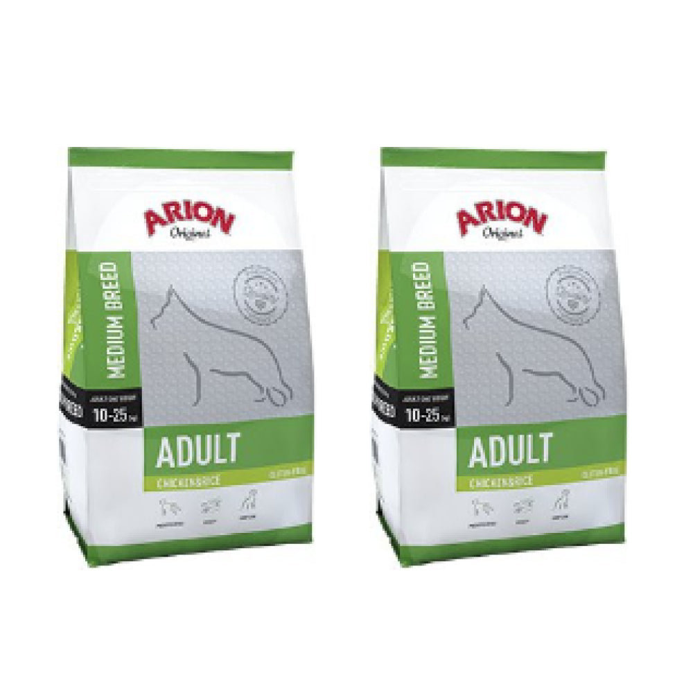 Pakiet Arion Original Chicken & Rice Kurczak & Ryż Medium Adult Karma Dla Dorosłych Psów Średnich Ras 2 x 12 kg