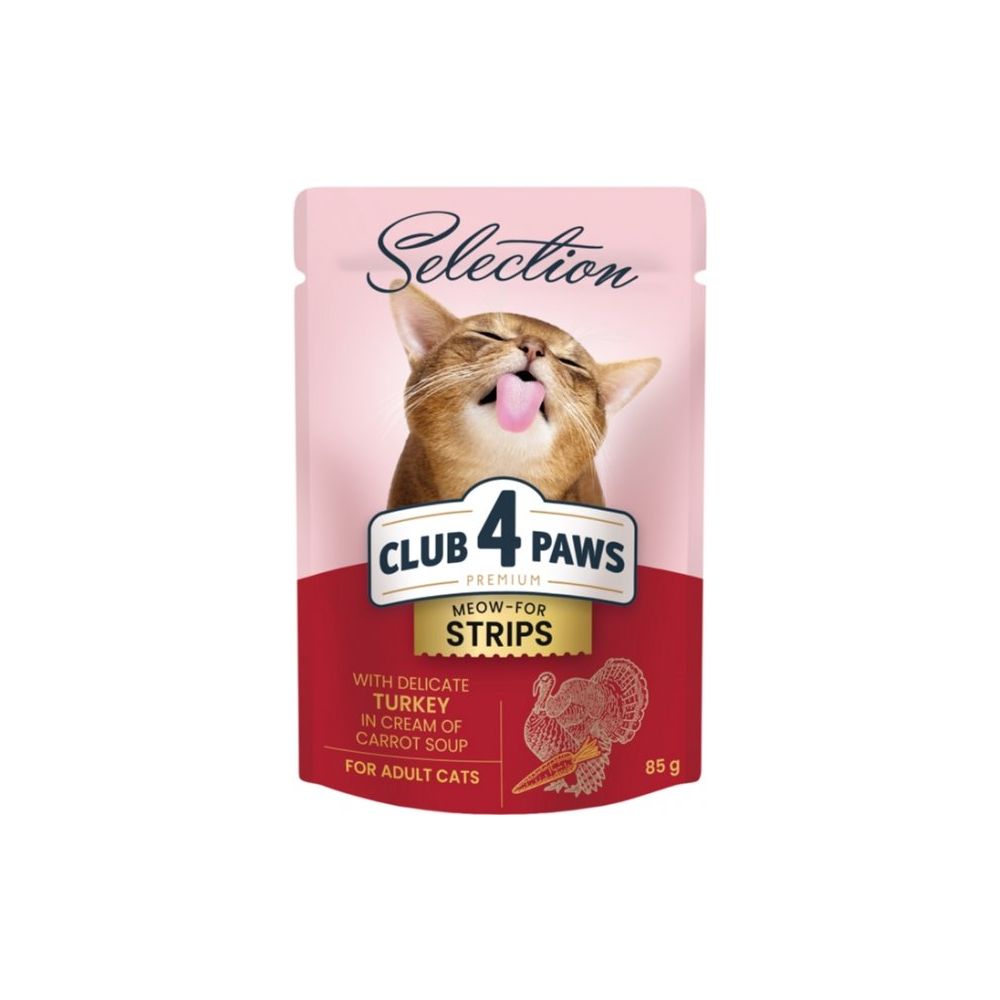 Club 4 Paws Mokra Karma Dla Dorosłych Kotów Indyk W Kremowej Zupie Marchewkowej 85 g