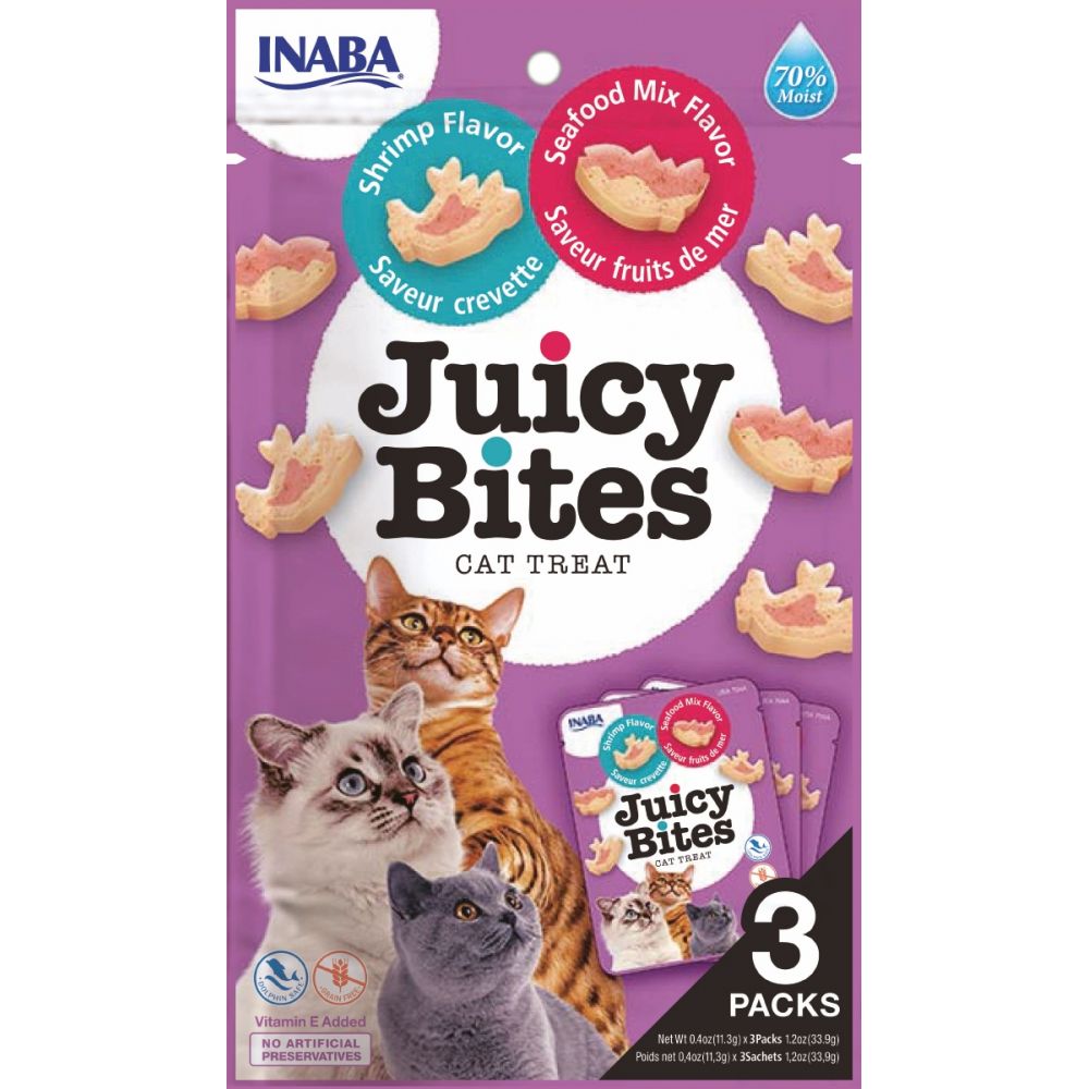 Inaba Ciao Juicy Bites Krewetki i Owoce Morza Przysmak Dla Kota 33,9 g