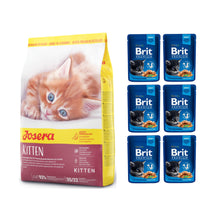 Pakiet Josera Kitten 10 kg + 6 saszetek Brit Kitten Chunks 100G GRATIS