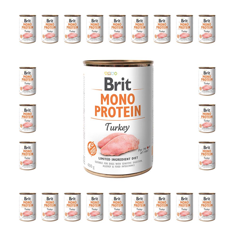 PAKIET FBA Brit Mono Protein Turkey Indyk Mokra Karma Dla Psa 400 g X 24