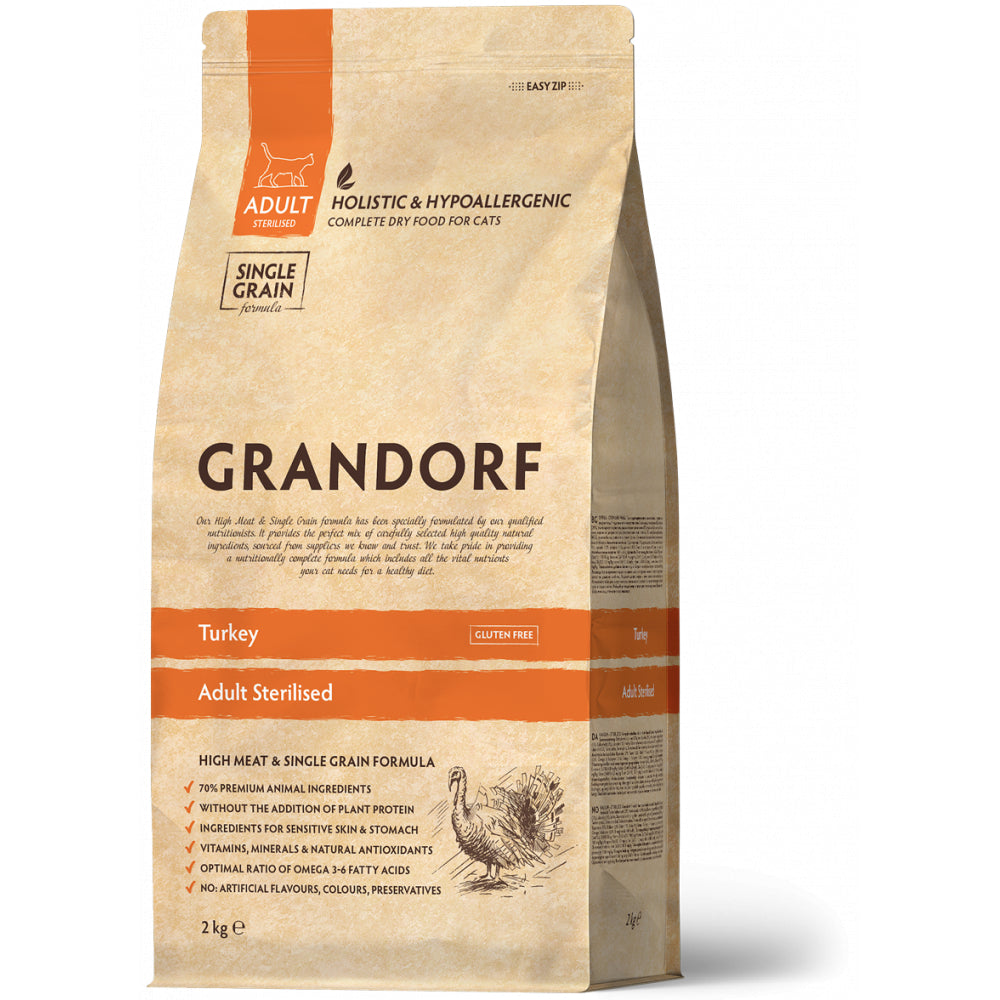 Grandorf Turkey Sterilised Adult Sucha Karma Dla Kotów Sterylizowanych 2 kg