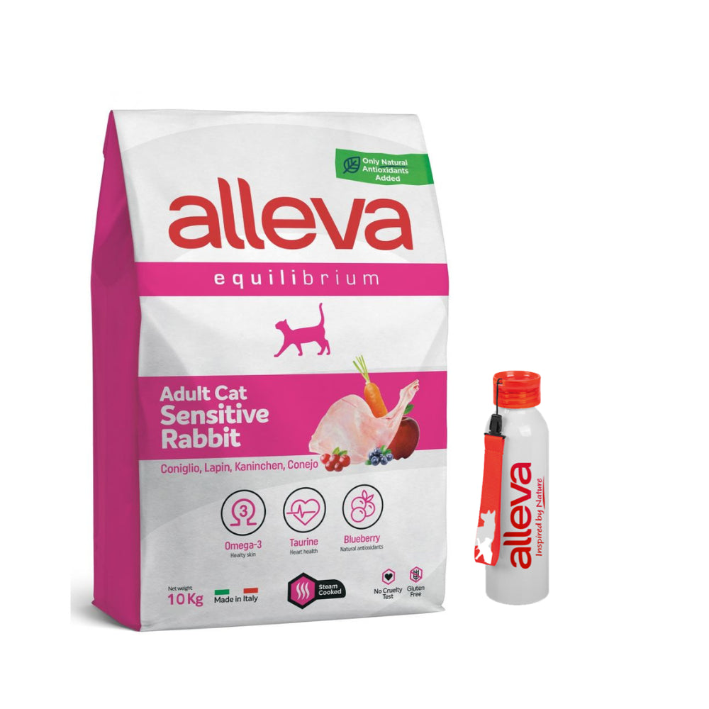 Pakiet Alleva Equilibrium Sucha Karma Dla Wrażliwych Kotów Z Królikiem 10 kg + Bidon GRATIS!