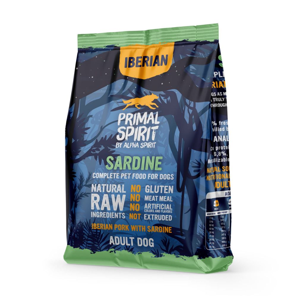 Primal Spirit Iberian Sardine Sucha Karma Dla Dorosłych Psów Wszystkich Ras z Sardynką 1 kg