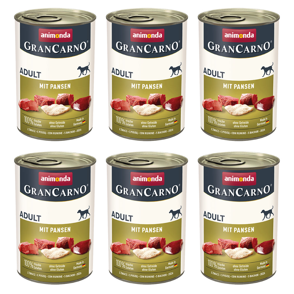 Pakiet Animonda GranCarno Wieprzowina Z Żwaczem Karma Dla Psa 6 x 400 g