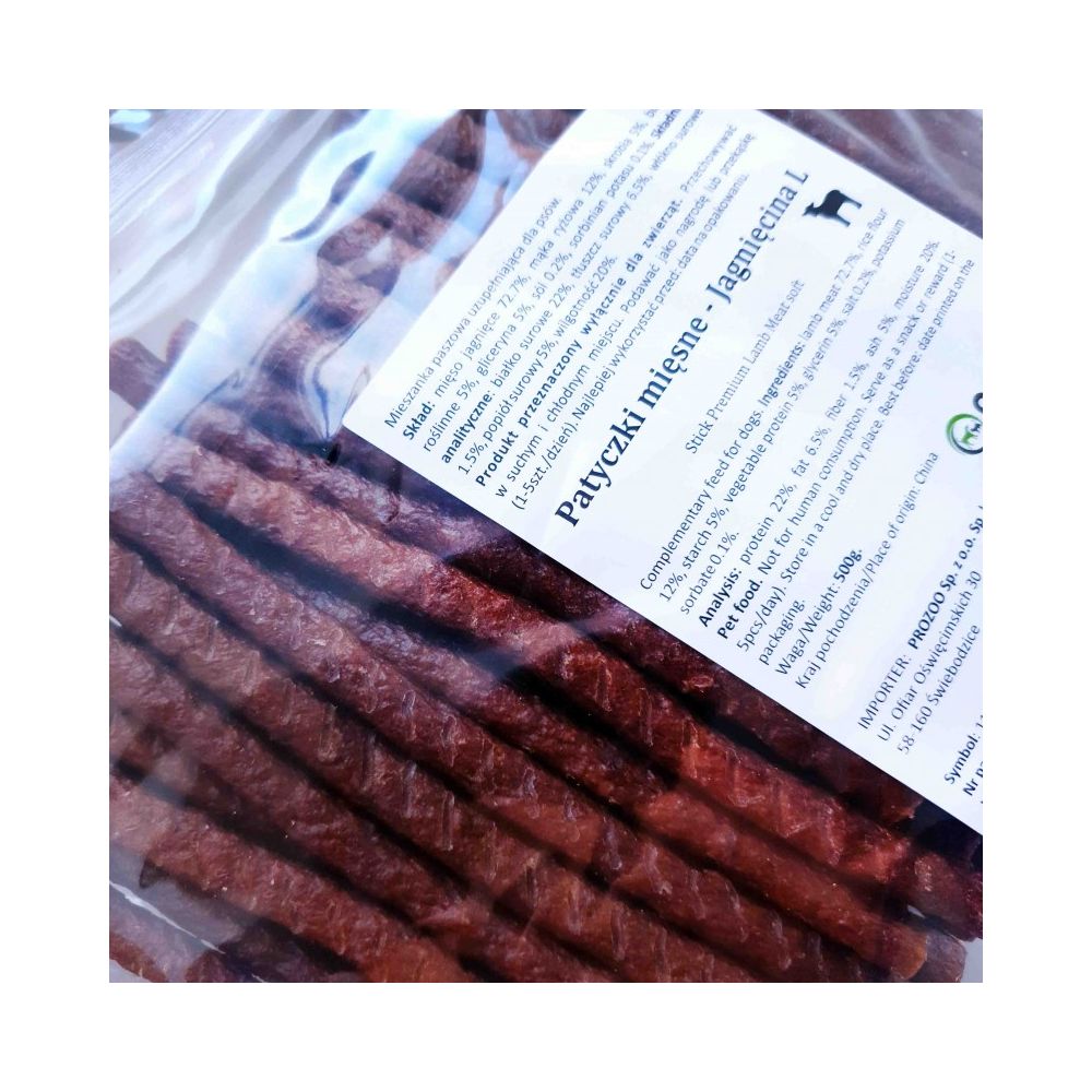 Prozoo Patyczki Mięsne Jagnięcina Przysmak Dla Psa 500 g