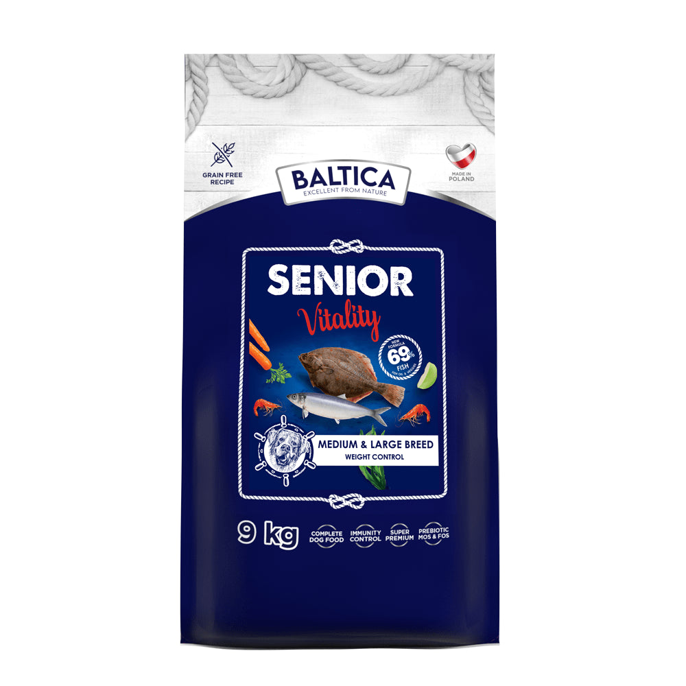 BALTICA Karma z rybami dla seniora L/M 9kg