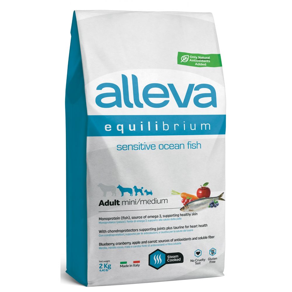 Alleva Equilibrium Monoproteinowa Sucha Karma Dla Dorosłych Psów Małych I Średnich Ras Z Rybami Oceanicznymi 2 kg