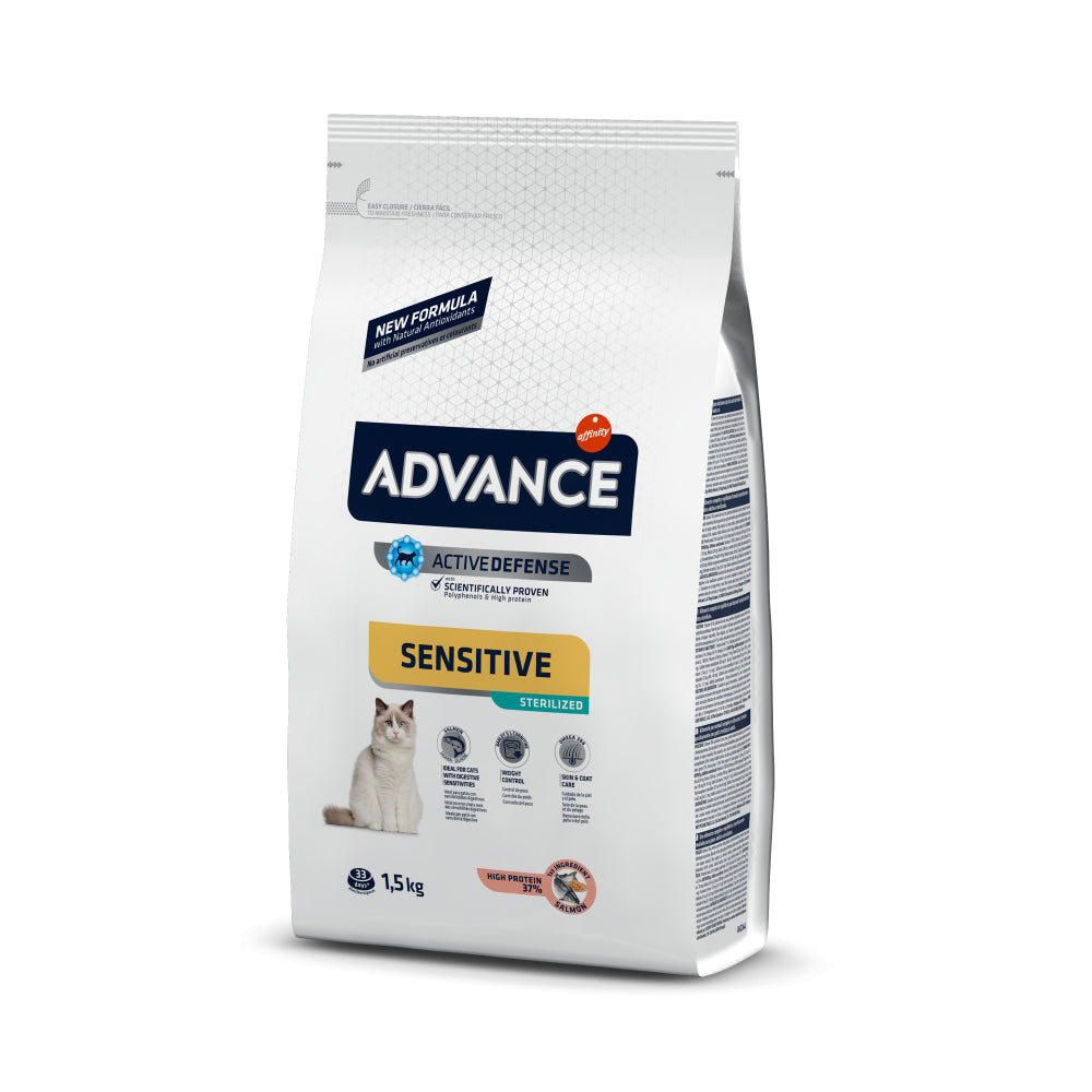 Advance Sterilized Salmon Sensitive Sucha Karma Z Łososiem Dla Wrażliwych Kotów Sterylizowanych 1,5 kg