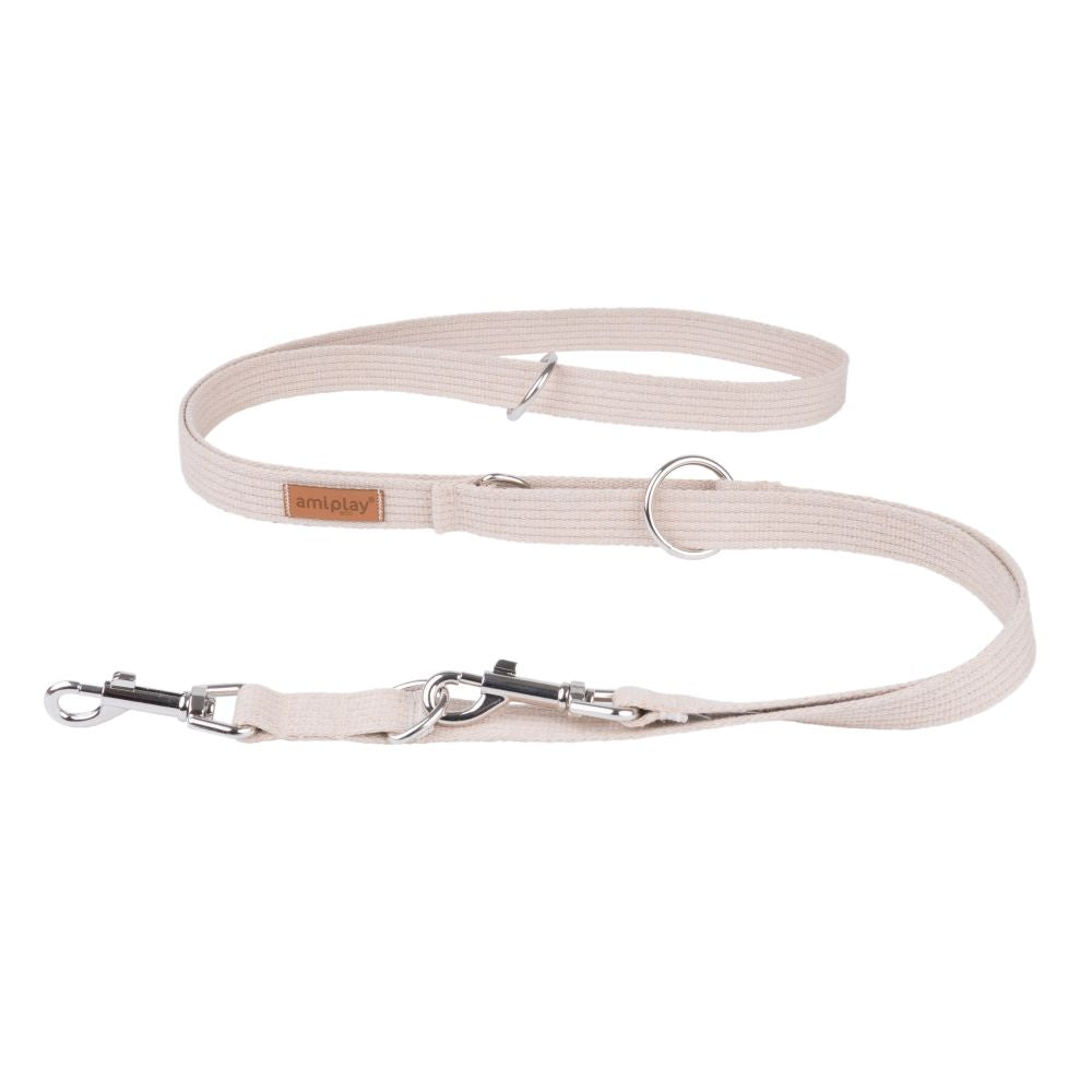 Amiplay Smycz Regulowana 6 w 1 Cotton Beżowa 100 - 200 cm Rozmiar L