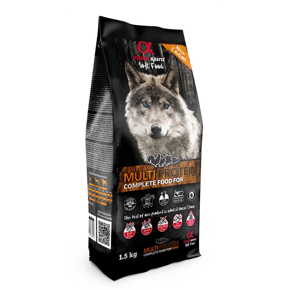 Alpha Spirit Pełnoporcjowa Karma Miękka Sucha Multiproteinowa 1,5 kg