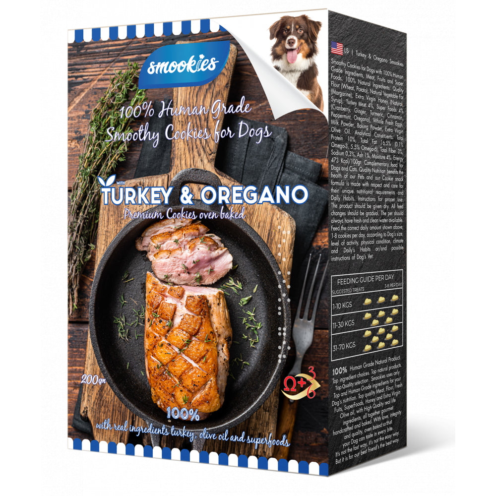 Smookies Ciastka Dla Psa Indyk z Oregano 200 g