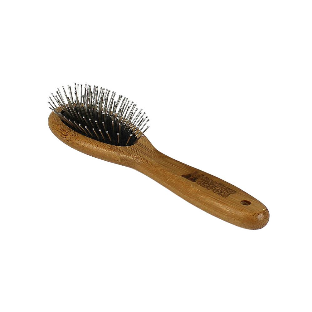 Bamboo Groom Owalna Szczotka Z Igłami Ze Stali Nierdzewnej Rozmiar S/M