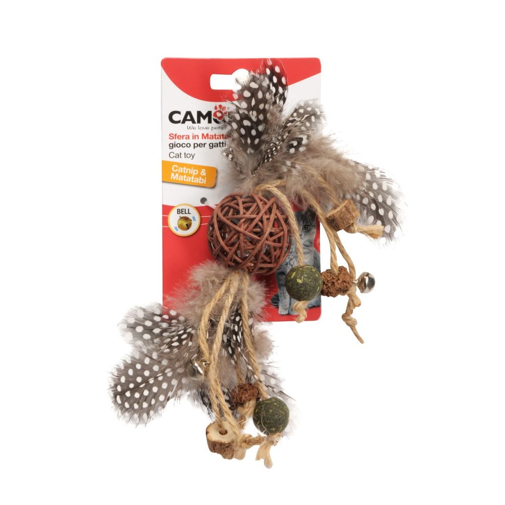 Camon Cat Toy Matatabi Piłka z Lina i Piórami