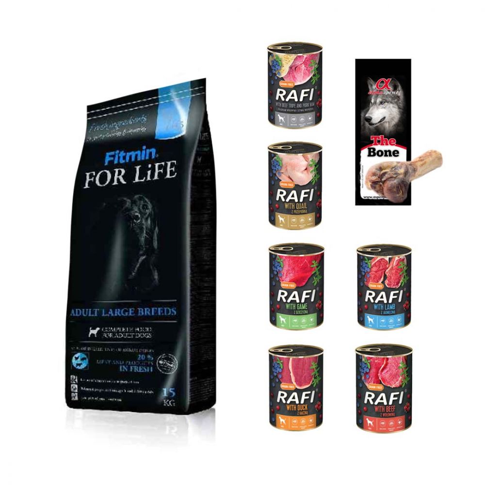 Pakiet Fitmin For Life Adult Large Breed 15 kg + 7 GRATISÓW!