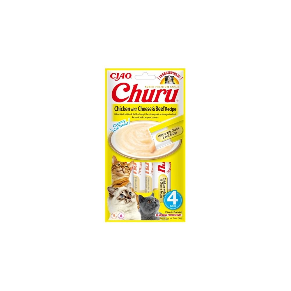 Inaba Cat Churu Kurczak z Serem i Wołowiną Przysmak Dla Kota 4 x 14 g
