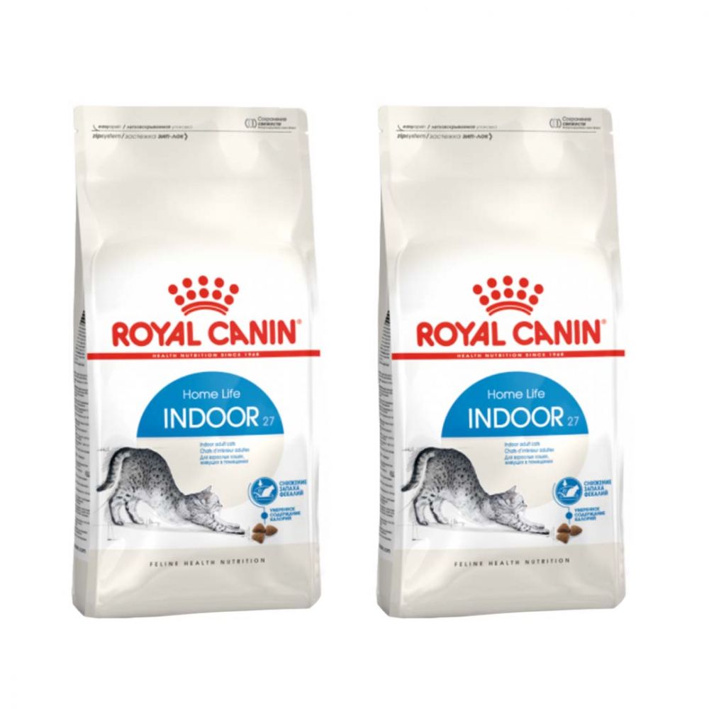 Pakiet Royal Canin Indoor 27 Karma Sucha Dla Kotów Dorosłych, Przebywających Wyłącznie W Domu 2 x 2 Kg