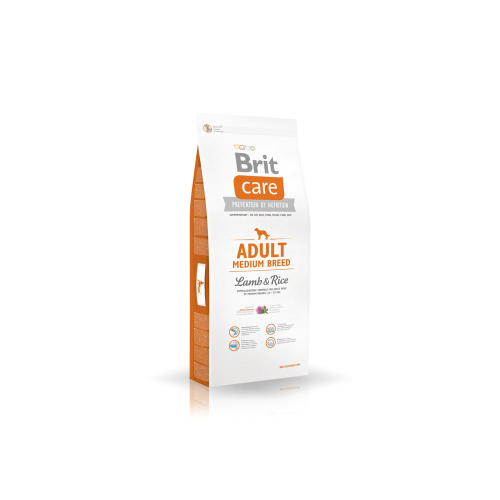 Brit Care Lamb & Rice Jagnięcina & Ryż Adult Medium Breed Karma Dla Dorosłych Psów Średnich Ras 12 kg