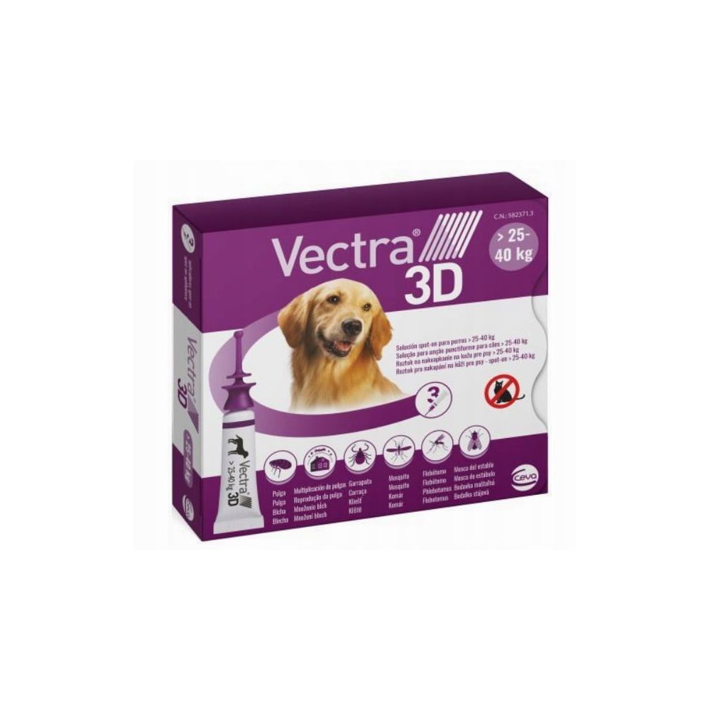 VECTRA 3D Roztwór dla psów 25-40kg na pchły i kleszcze