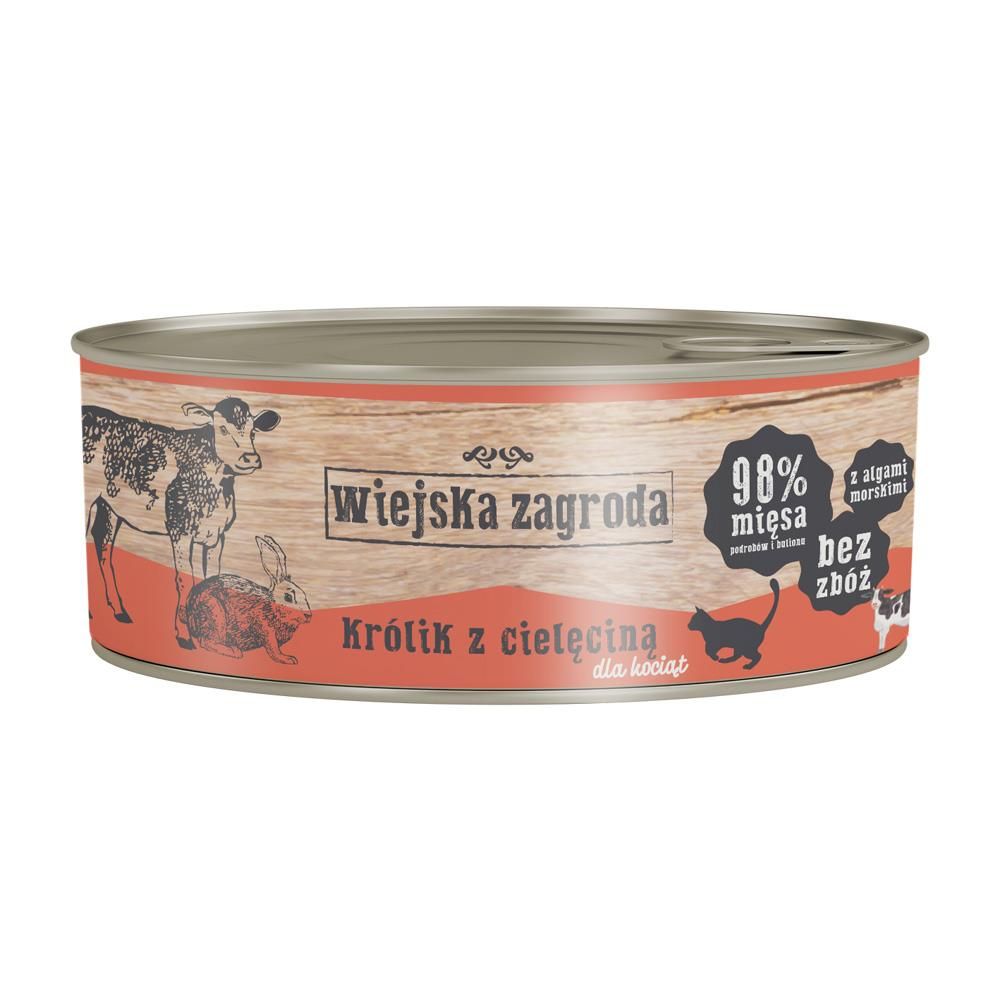 Wiejska Zagroda Królik z Cielęciną Dla Kociąt 85 g