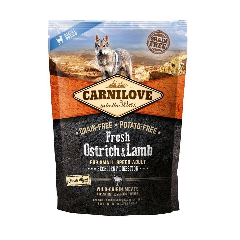 Brit Carnilove Fresh Ostrich & Lamb Struś Jagnięcina Bezzbożowa Small Breed Adult Karma Dla Dorosłych Psów Małych Ras 1,5 kg