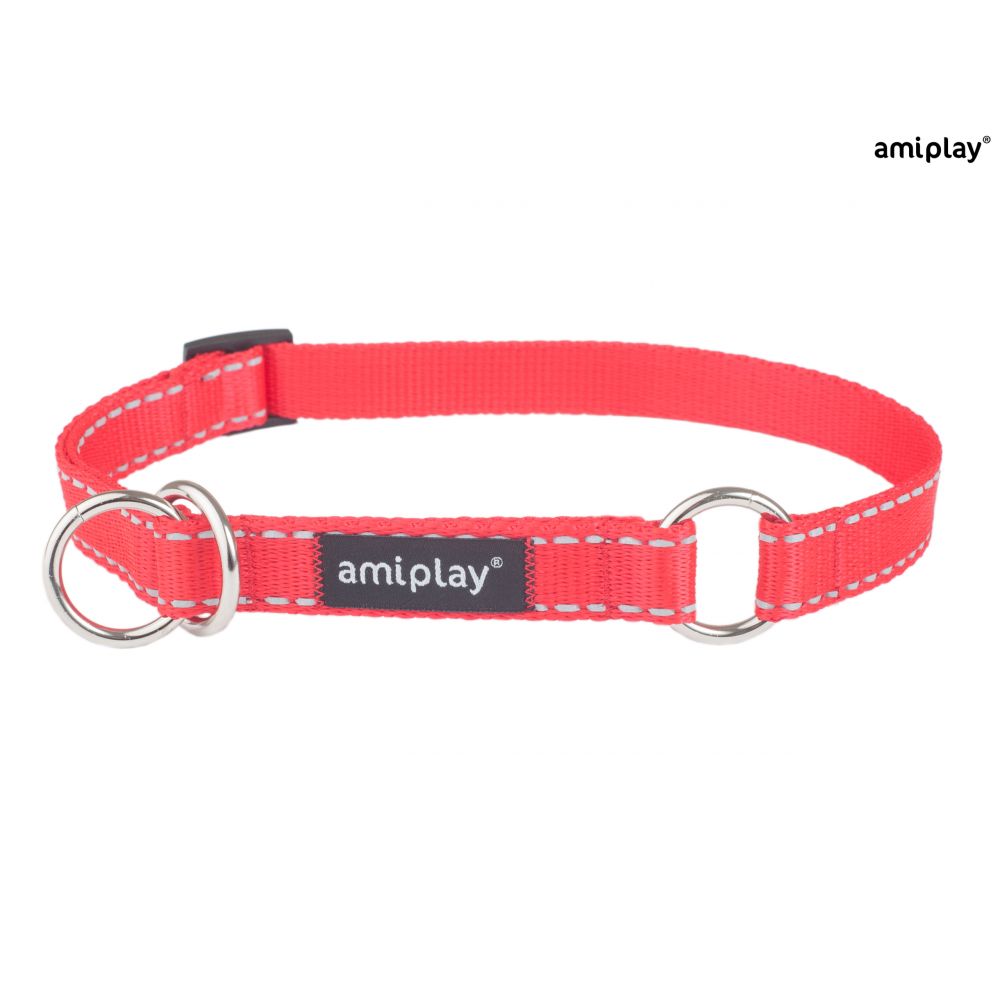 AmiPlay Obroża Półzaciskowa Reflective Czerwona Rozmiar XL