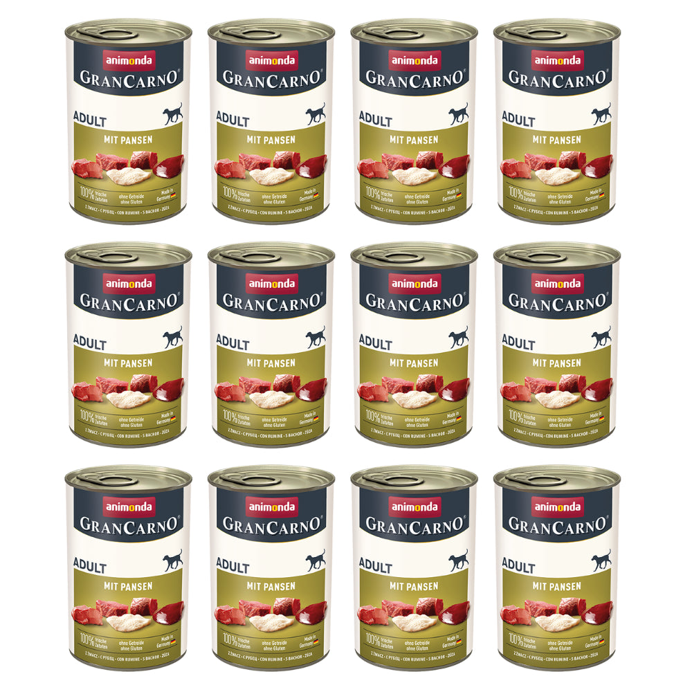 Pakiet Animonda GranCarno Wieprzowina Z Żwaczem Karma Dla Psa 12 x 400 g